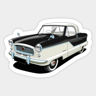 Austin Metropolitan in two tone black and white Sticker